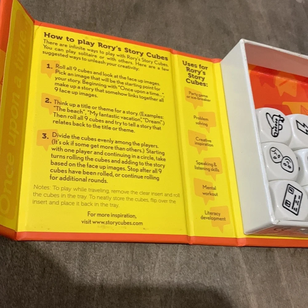 story cubes and LCR -2 learning games for pre-k to early elementary aged kids
